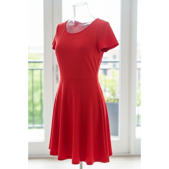 St. John Dresses & Skirts - St. John Geranium Red Knit Fit & Flare Dress Women Size 10 K11H0A1 NEW $1,395